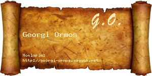 Georgi Ormos névjegykártya